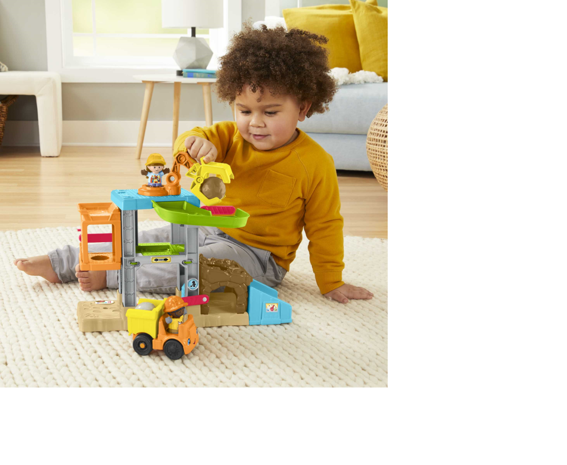 Fisher-Price Little People Load Up 'N Learn Construction Site Toddler  Musical Playset with 5 Pieces 