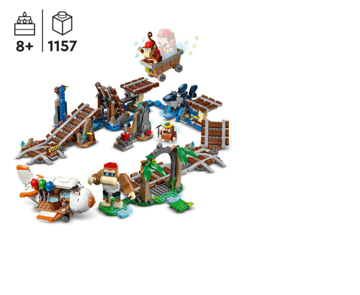 LEGO® Super Mario™ Diddy Kong's Mine Cart Ride Expansion Set 71425 (1,157  Pieces)