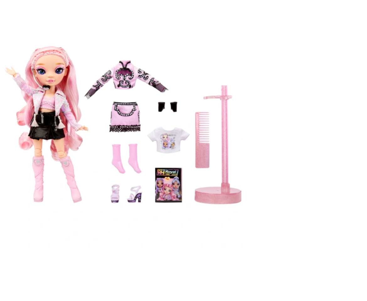 Rainbow High Rainbow Vision Royal Three K-pop – Minnie Choi (Pink Lavender)  Fashion Doll. 2 Designer Outfits to Mix & Match w/ Microphone Headset &  Band Merch Playset, Gift for Kids 6-12 