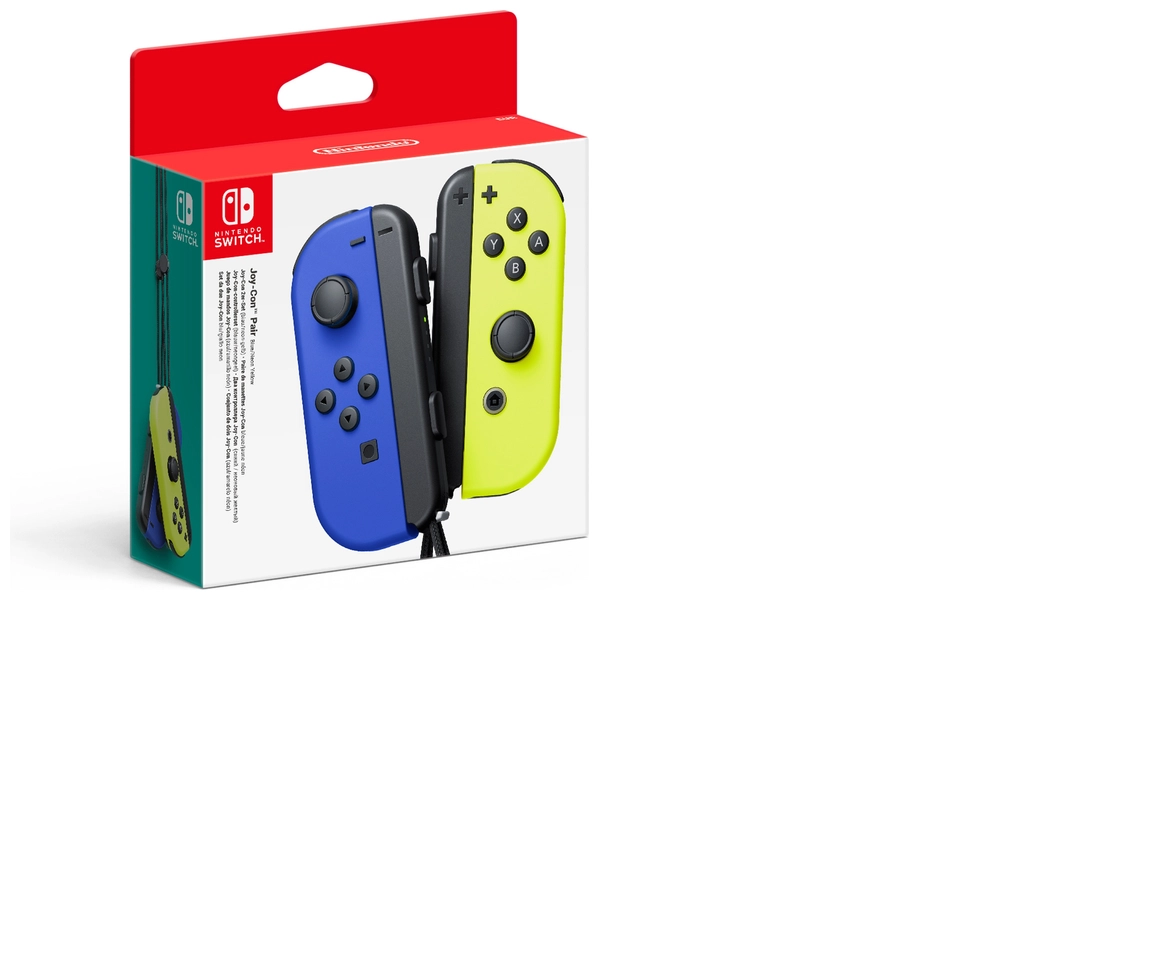 Official Nintendo Switch Joy Con Controllers Blue Left & Neon Yellow Right  (B)