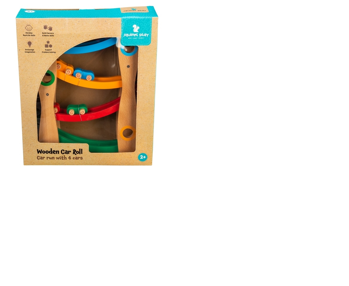 Squirrel play wooden store car roll