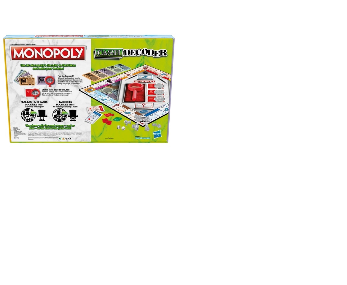 Monopoly Crooked Cash Board Game For Families and Kids Ages 8 and Up,  Includes Mr. Monopoly's Decoder - Monopoly