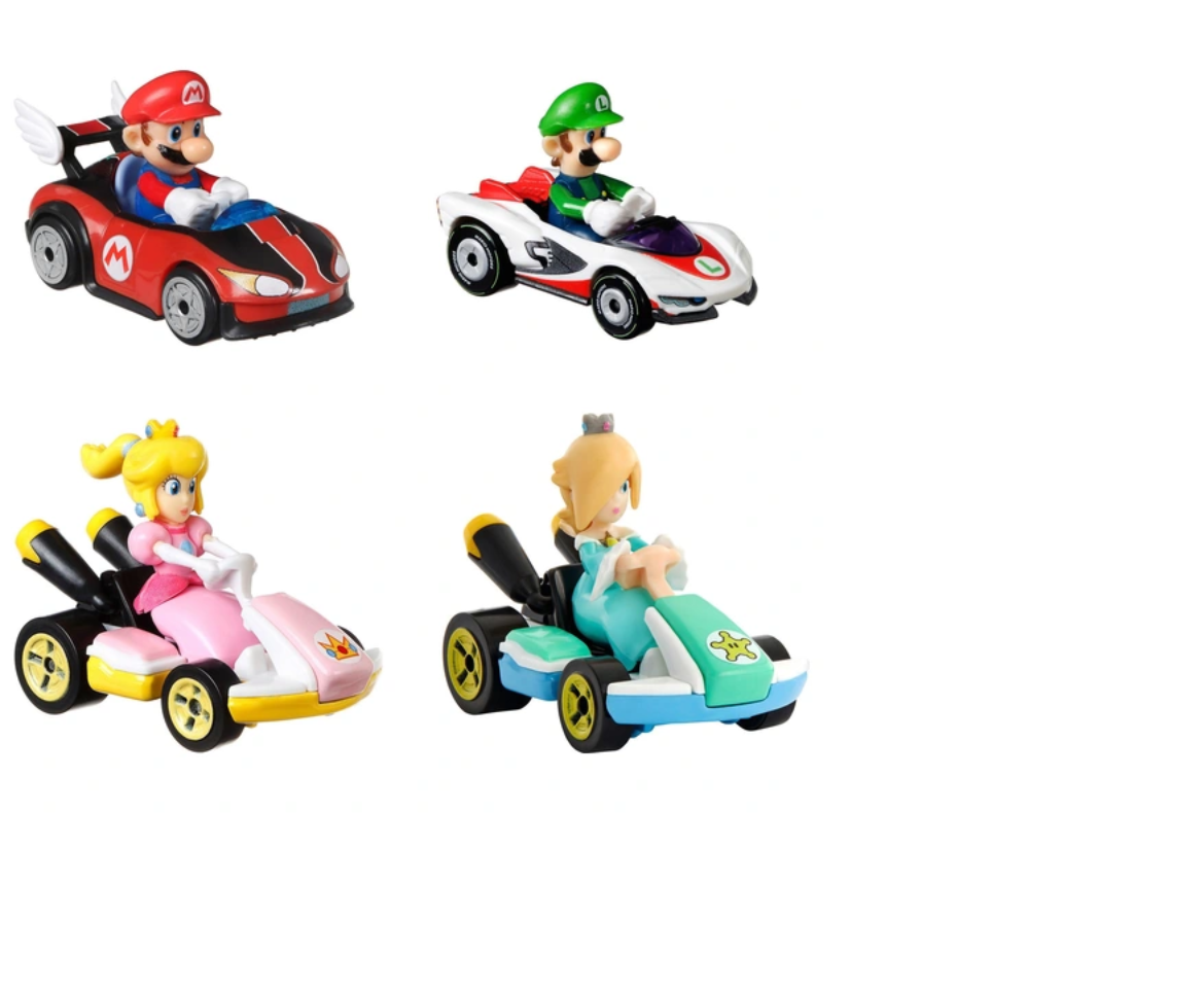 Hot Wheels Mario Kart 4 Pack (Assorted; Styles Vary) by Mattel