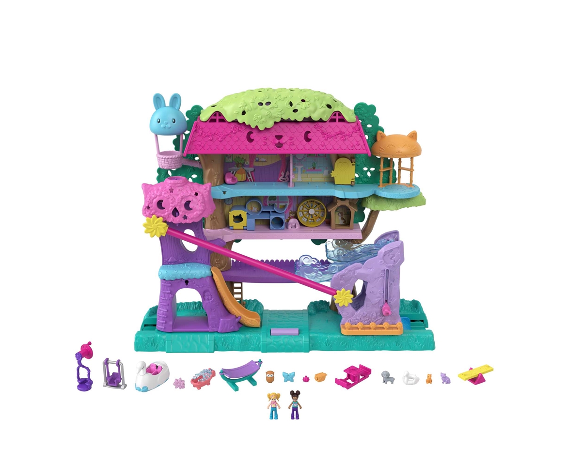 Polly Pocket Pollyville Pet Adventure Treehouse Playset