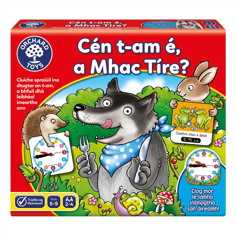 Orchard Toys Cén T-Am É A Mhac Tire? -What's The Time Mr. Wolf? - Irish Version