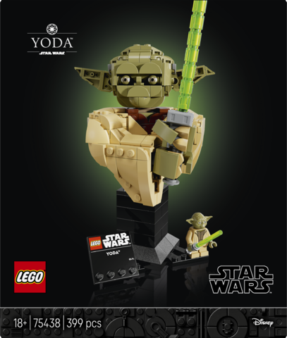 Lego Star Wars Yoda Bust Model Kit For Adults 75438 With Green Lightsaber & Collectible Jedi Master Minifigure