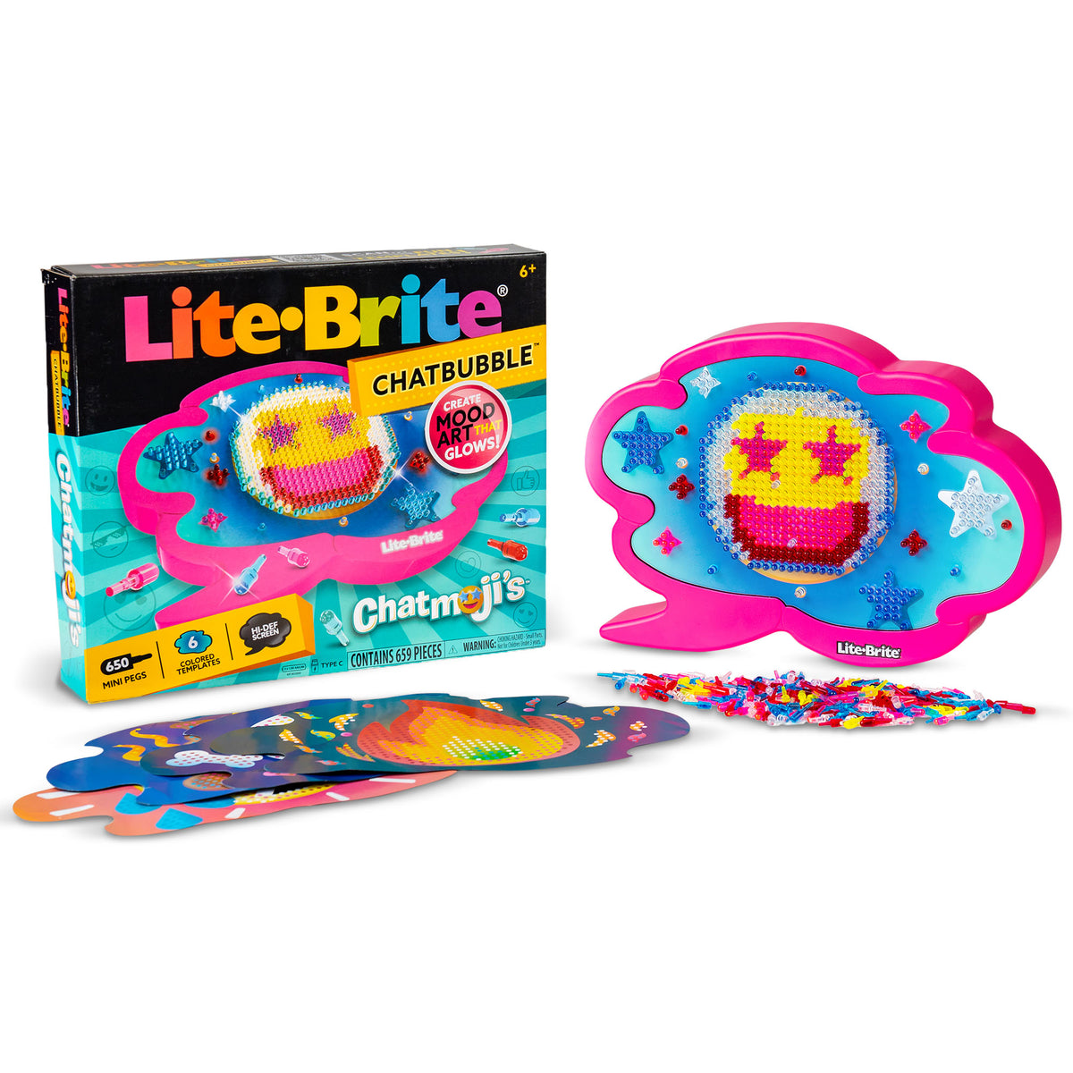 Lite-Brite Chat Bubble Emojis