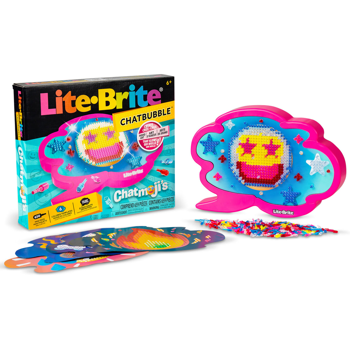 Lite-Brite Chat Bubble Emojis