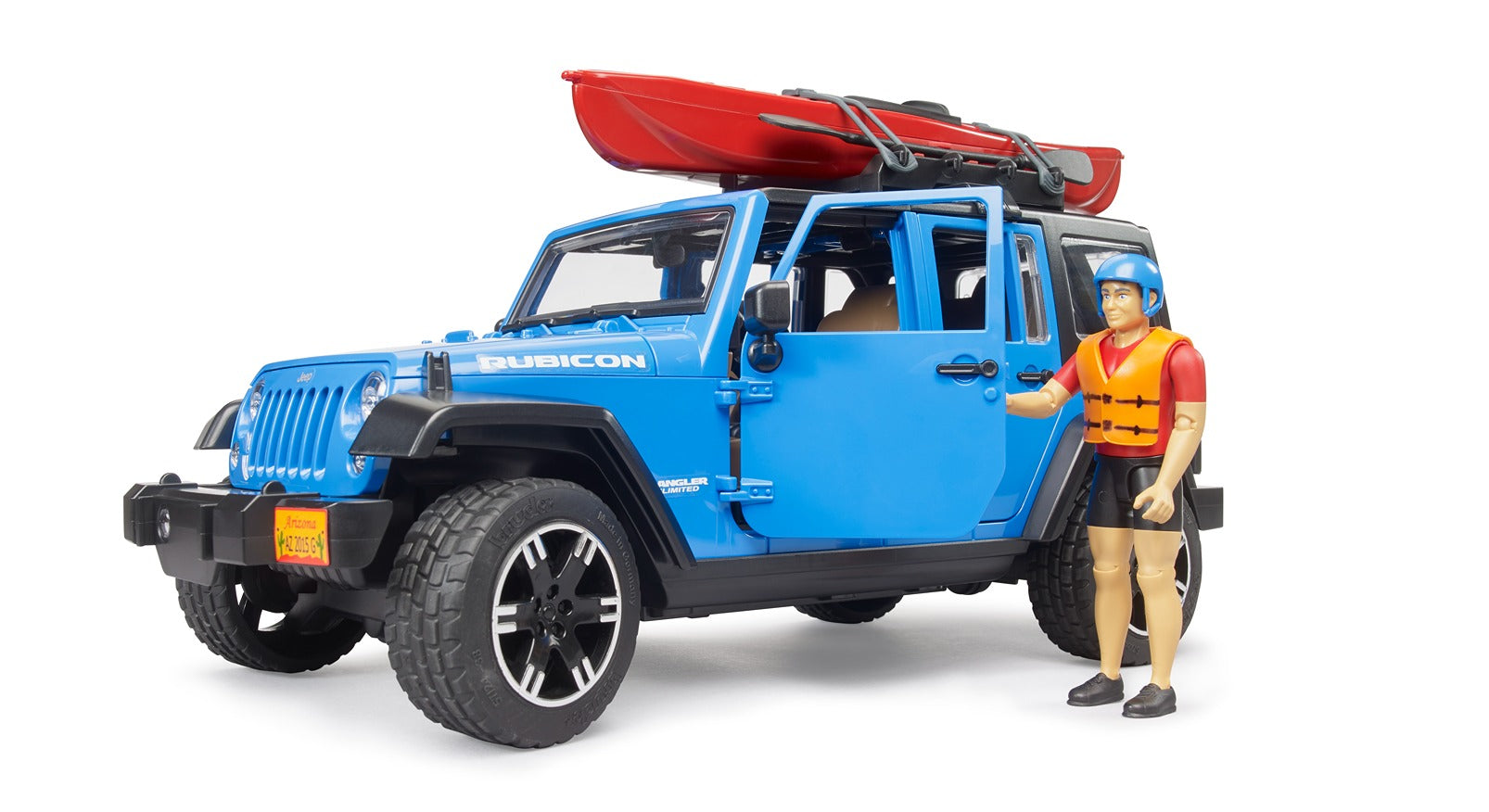 Bruder 1:16 Jeep Wrangler Rubicon With Kayak & Kayaker