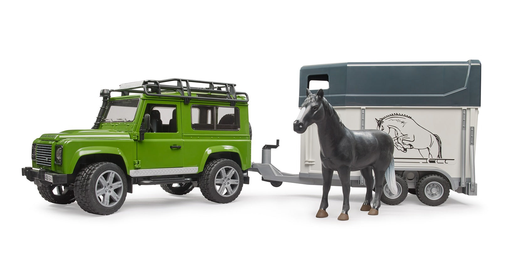 Bruder 1:16 Land Rover With Horse Trailer