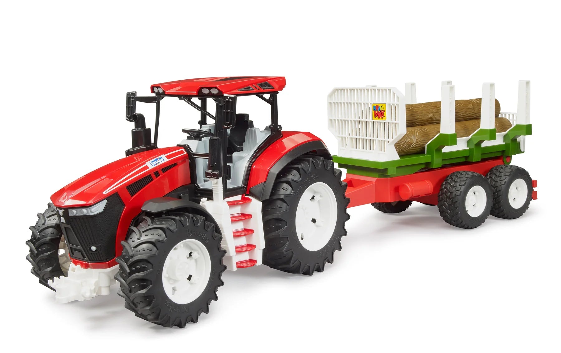 Bruder Roadmax Tractor With Forwarding Trailer & Tree Trunks