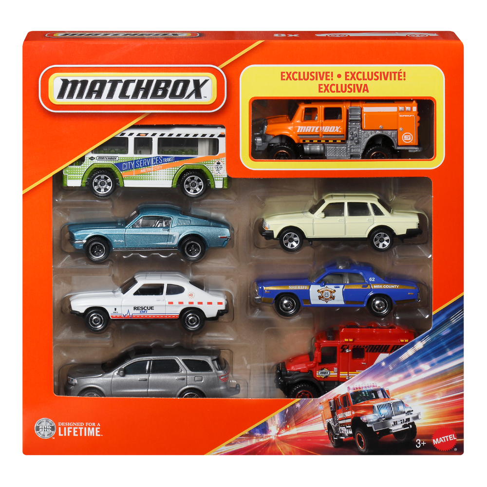 Matchbox 1:64 Scale Die-Cast Toy Cars Or Trucks, Set Of 8 Assortment