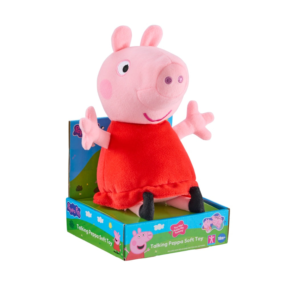 Peppa Pig Talking Red Dress Peppa Cuddly Toy