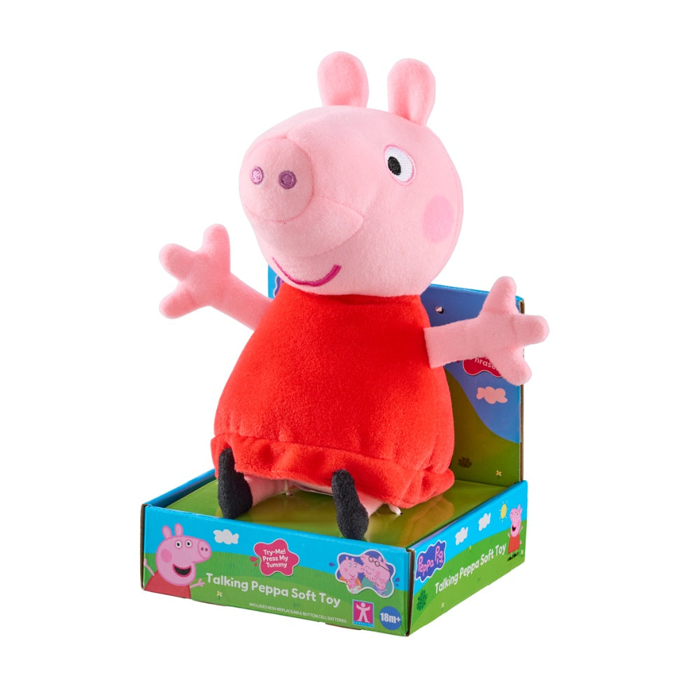 Peppa Pig Talking Red Dress Peppa Cuddly Toy