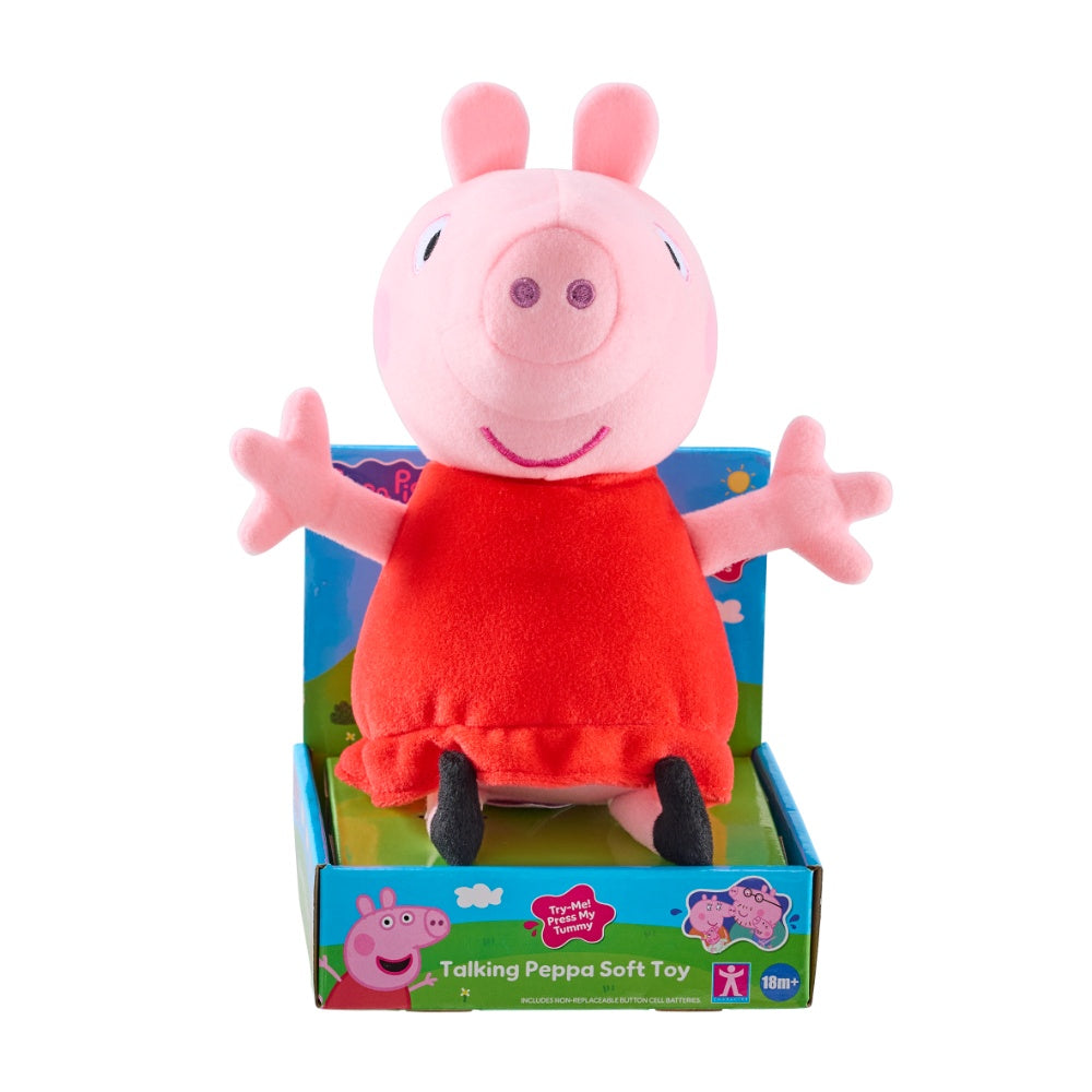 Peppa Pig Talking Red Dress Peppa Cuddly Toy