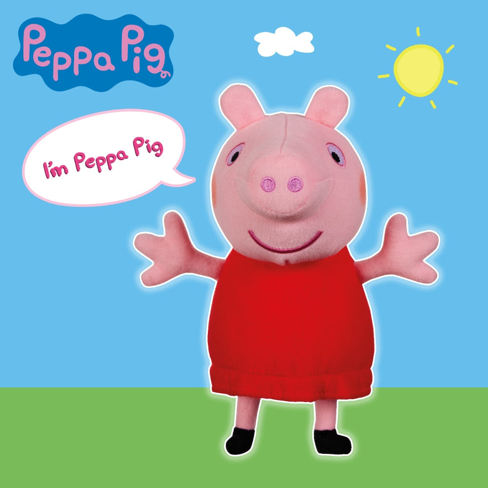 Peppa Pig Talking Red Dress Peppa Cuddly Toy
