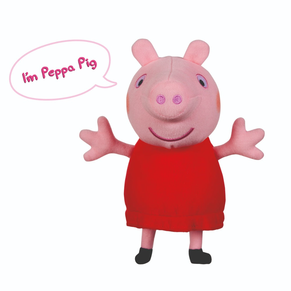 Peppa Pig Talking Red Dress Peppa Cuddly Toy