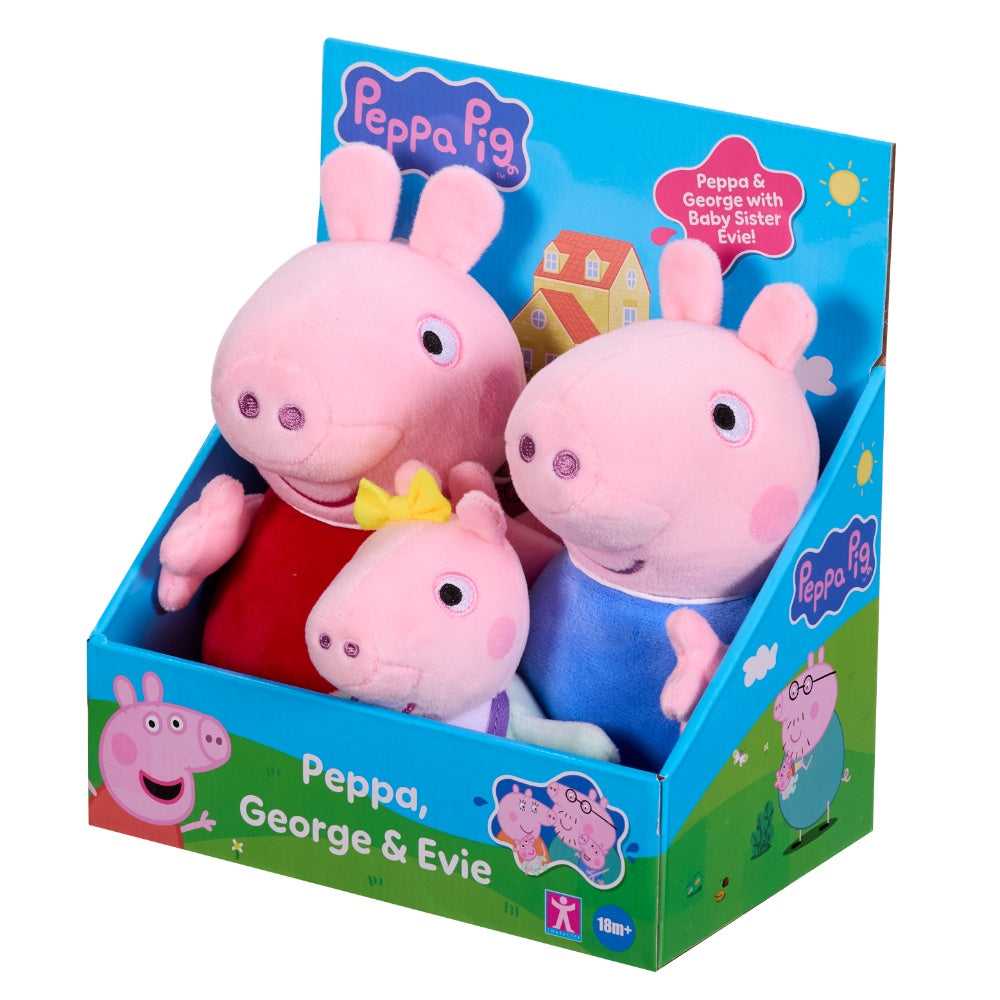 Peppa Pig Peppa, George & Evie Soft Toy 3 Pack