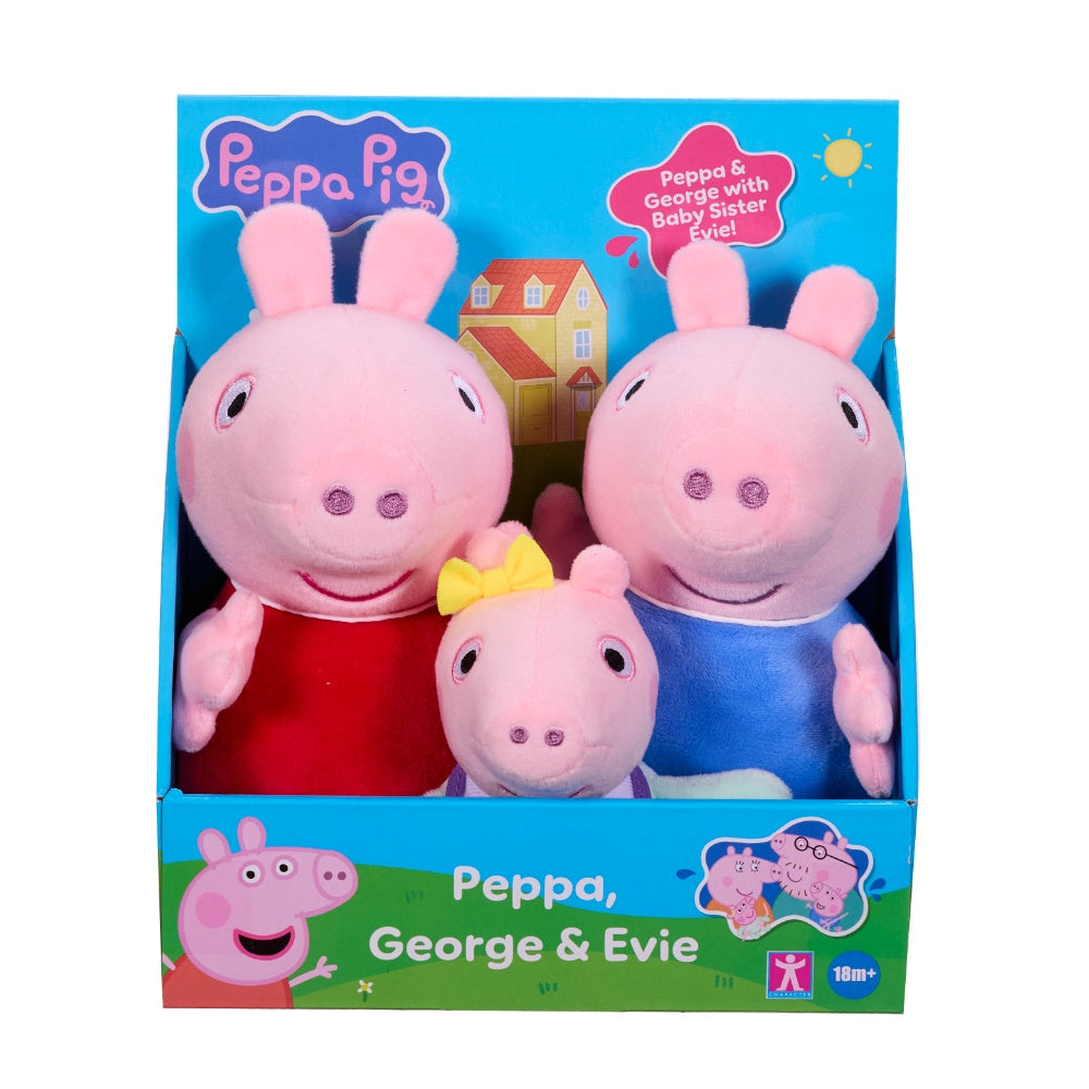 Peppa Pig Peppa, George & Evie Soft Toy 3 Pack