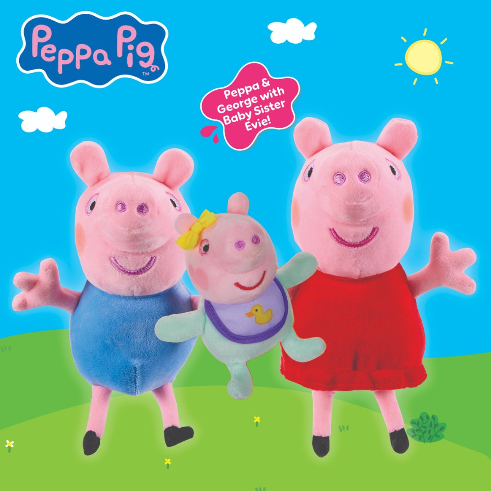 Peppa Pig Peppa, George & Evie Soft Toy 3 Pack