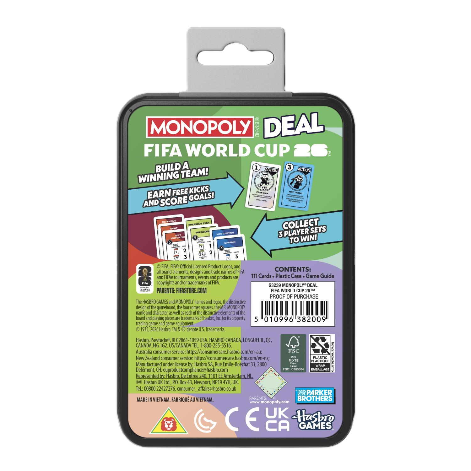 Monopoly Deal Fifa World Cup 2026 Edition Game Officially Licensed Fifa World Cup Soccer Card Game For Kids