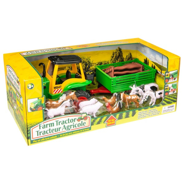 Farm Tractor & Trailer With Animals