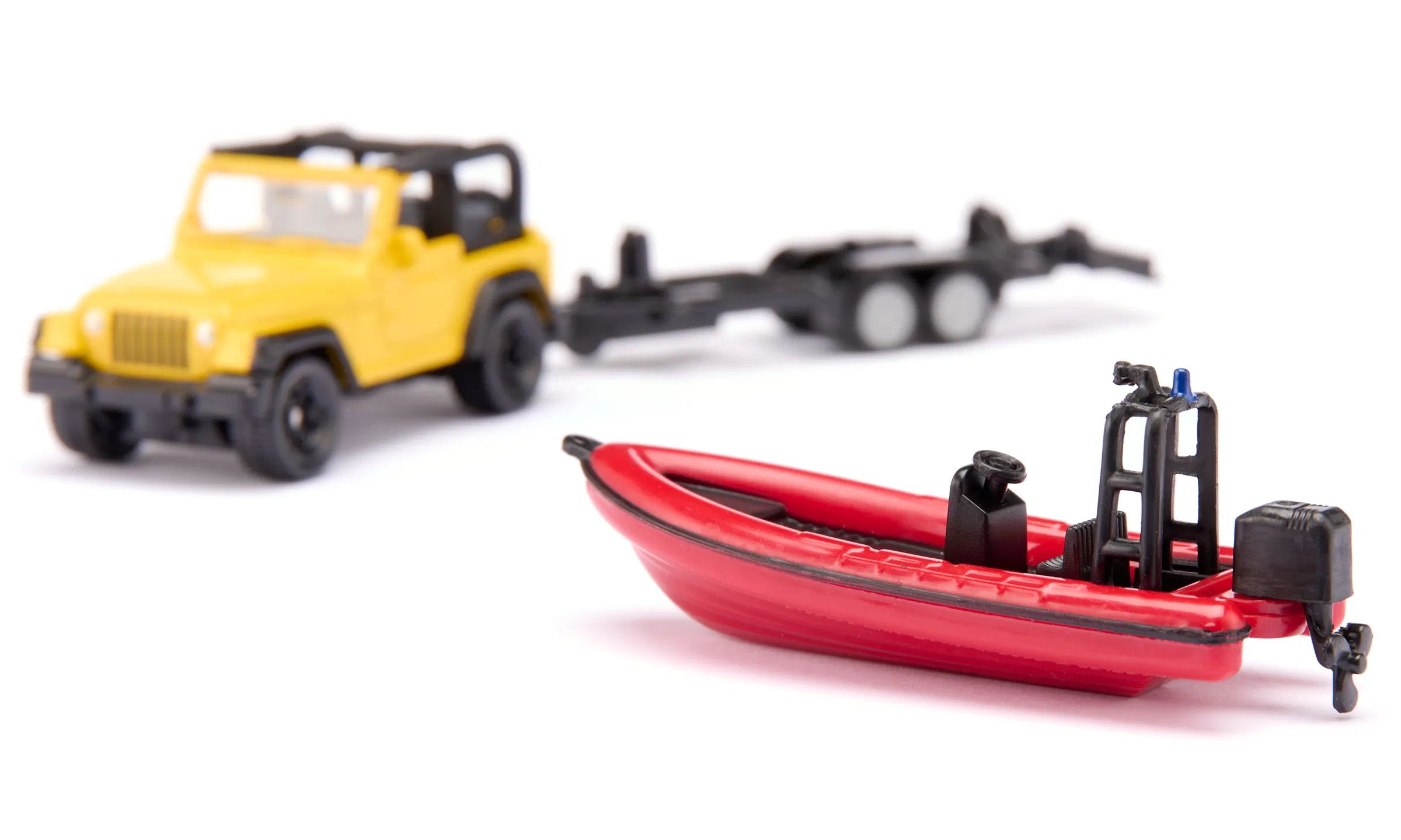 Siku Jeep With A Boat On A Trailer