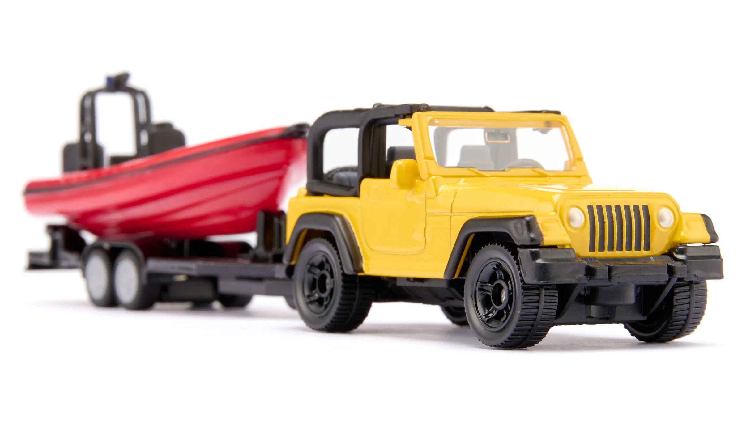Siku Jeep With A Boat On A Trailer