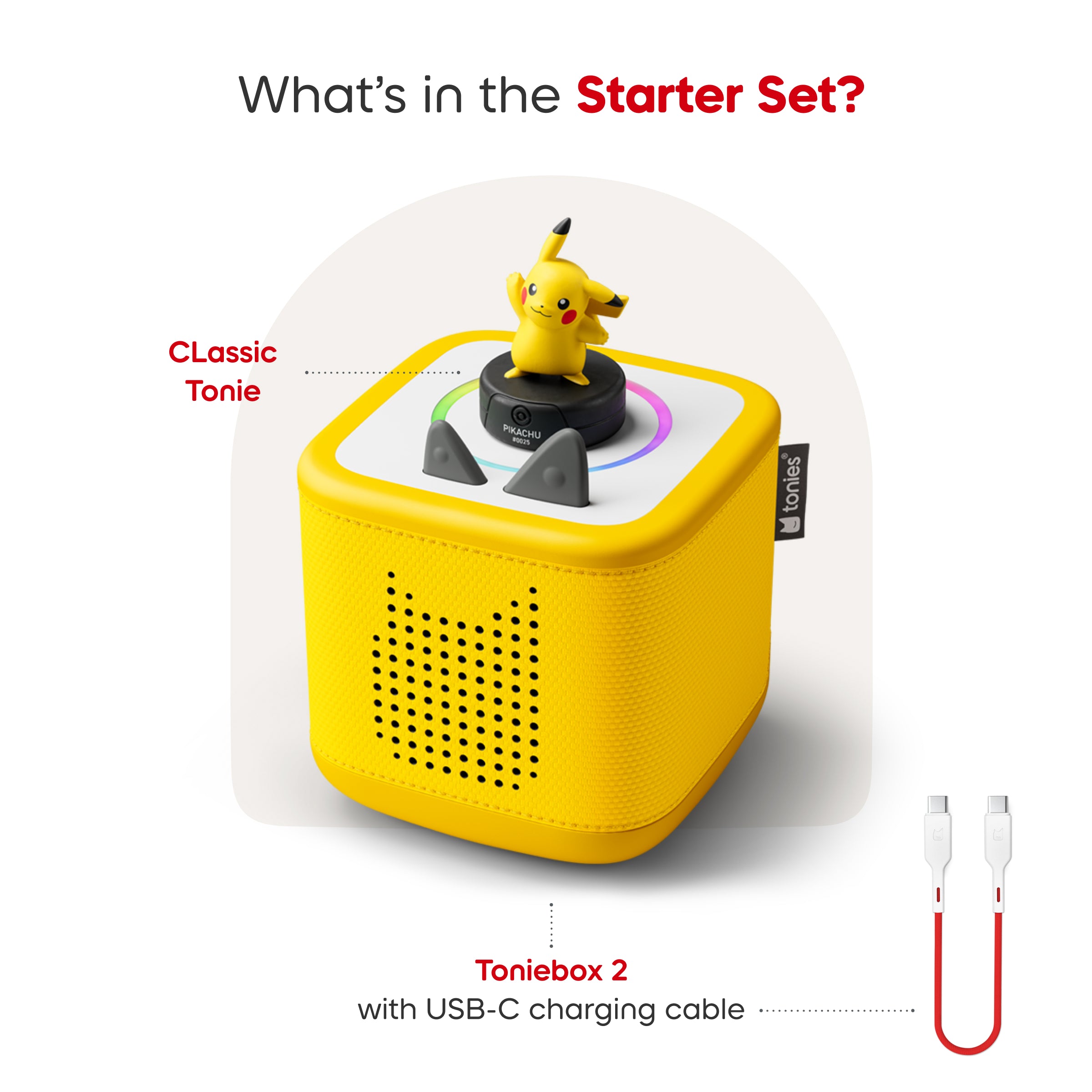 Toniebox 2 Starter Set Lightning Yellow With A Pikachu Tonie Figure Audio Character