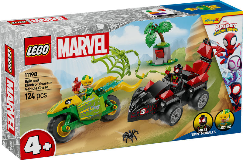 Lego® Marvel Spidey And His Amazing Friends Spin And Electro Dinosaur Vehicle Chase 11198
