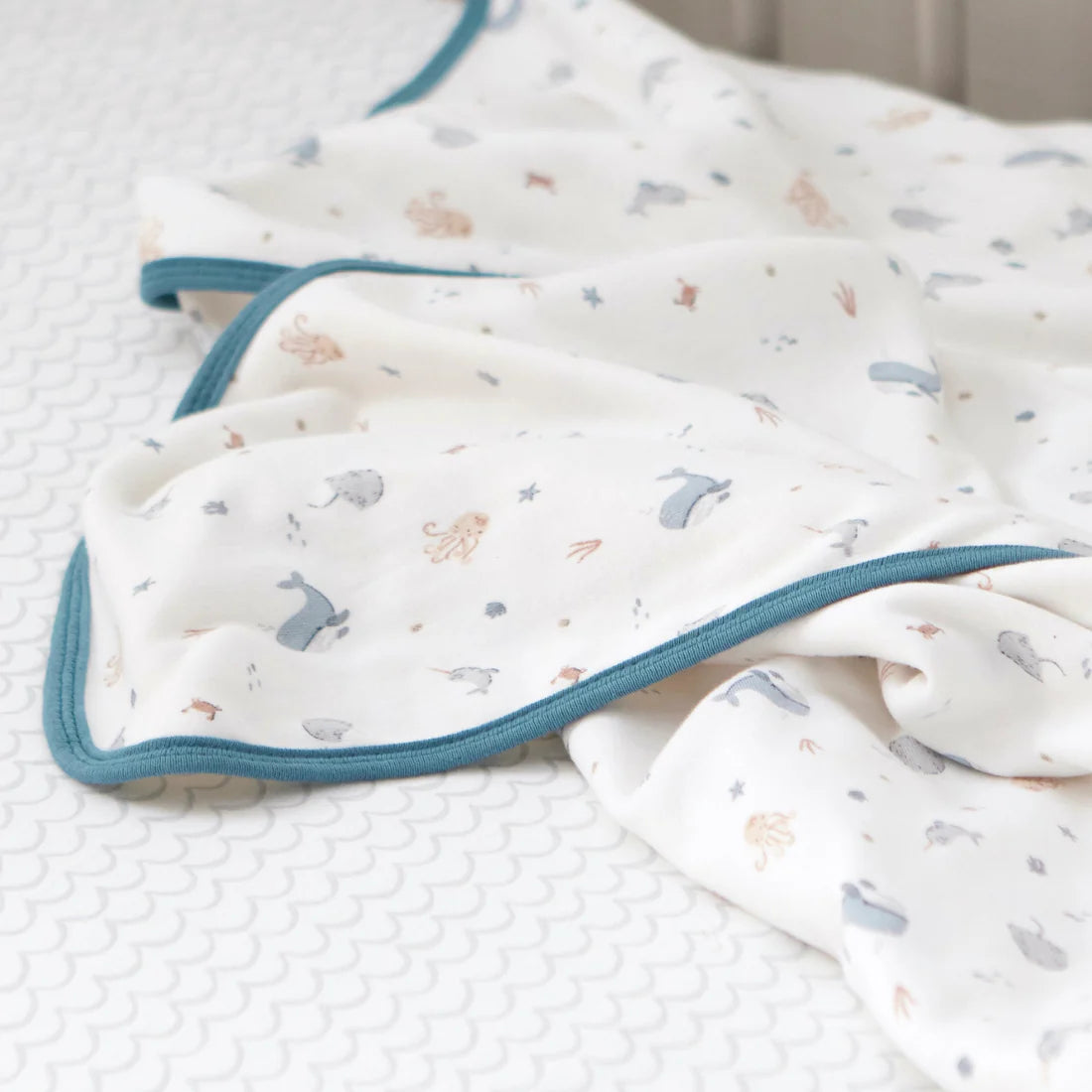 Baby Elegance Crib Bedding Set - Under The Sea - 45 X 90Cm - 4Pcs