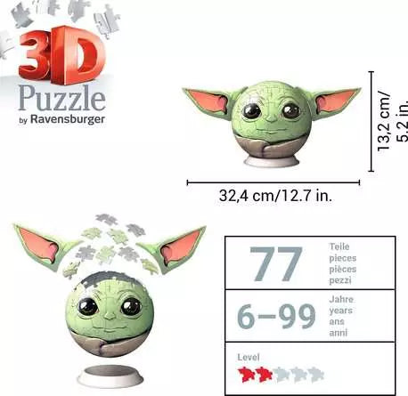 Ravensburger Star Wars: The Mandalorian Grogu 72 Piece 3D Jigsaw Puzzle