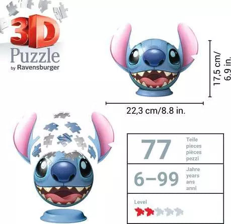 Ravensburger Stitch With Ears 72 Piece 3D Jigsaw Puzzle