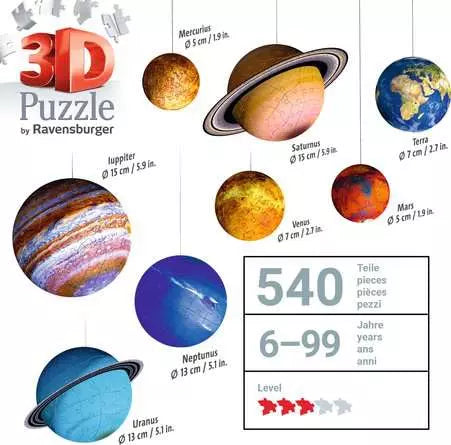 Ravensburger Planetary Solar System 3D Jigsaw Puzzles