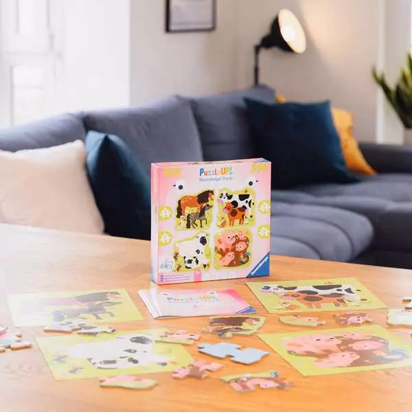 Ravensburger Children’s Puzzle Puzzle Up - Farm Animals - 4 + 6 + 8 + 10 Pieces Puzzle