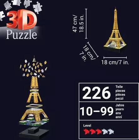 Eiffel Tower - Night Edition, 216Pc 3D Jigsaw Puzzle®
