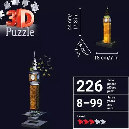 Big Ben - Night Edition, 216Pc 3D Jigsaw Puzzle®