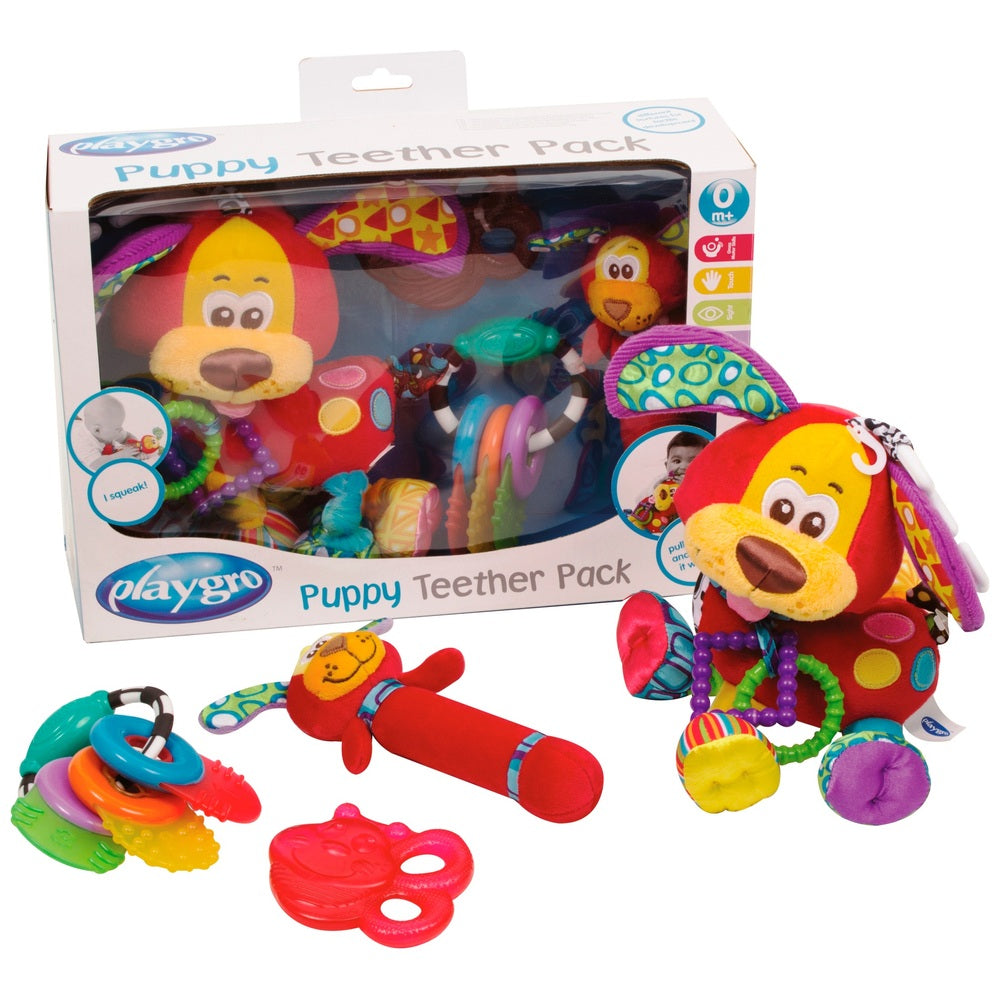 Playgro Puppy Teether Pack Newborn Gift Set