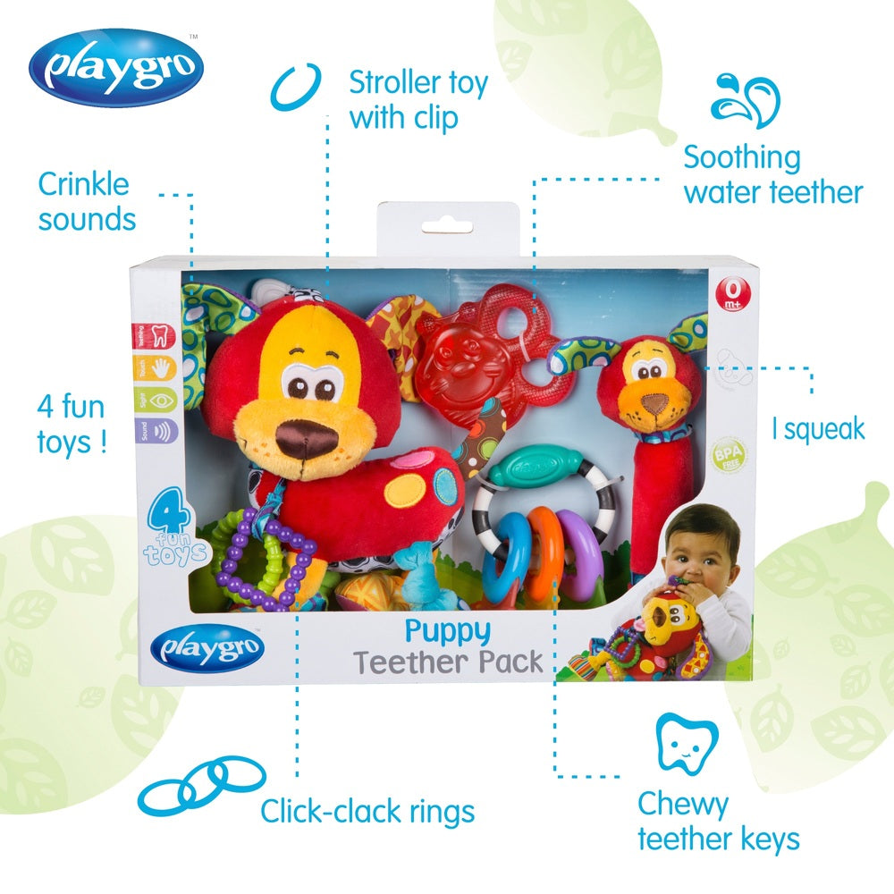 Playgro Puppy Teether Pack Newborn Gift Set
