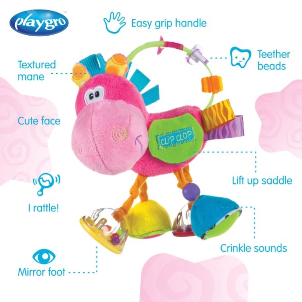 Playgro Clip Clop Activity Rattle Pink