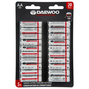 Daewoo Lr6 1.5V Alkaline Batteries 20-Pack