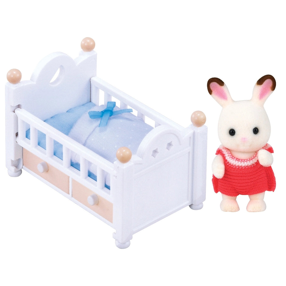 Sylvanian Families Chocolate Rabbit Baby Set (Baby Bed)