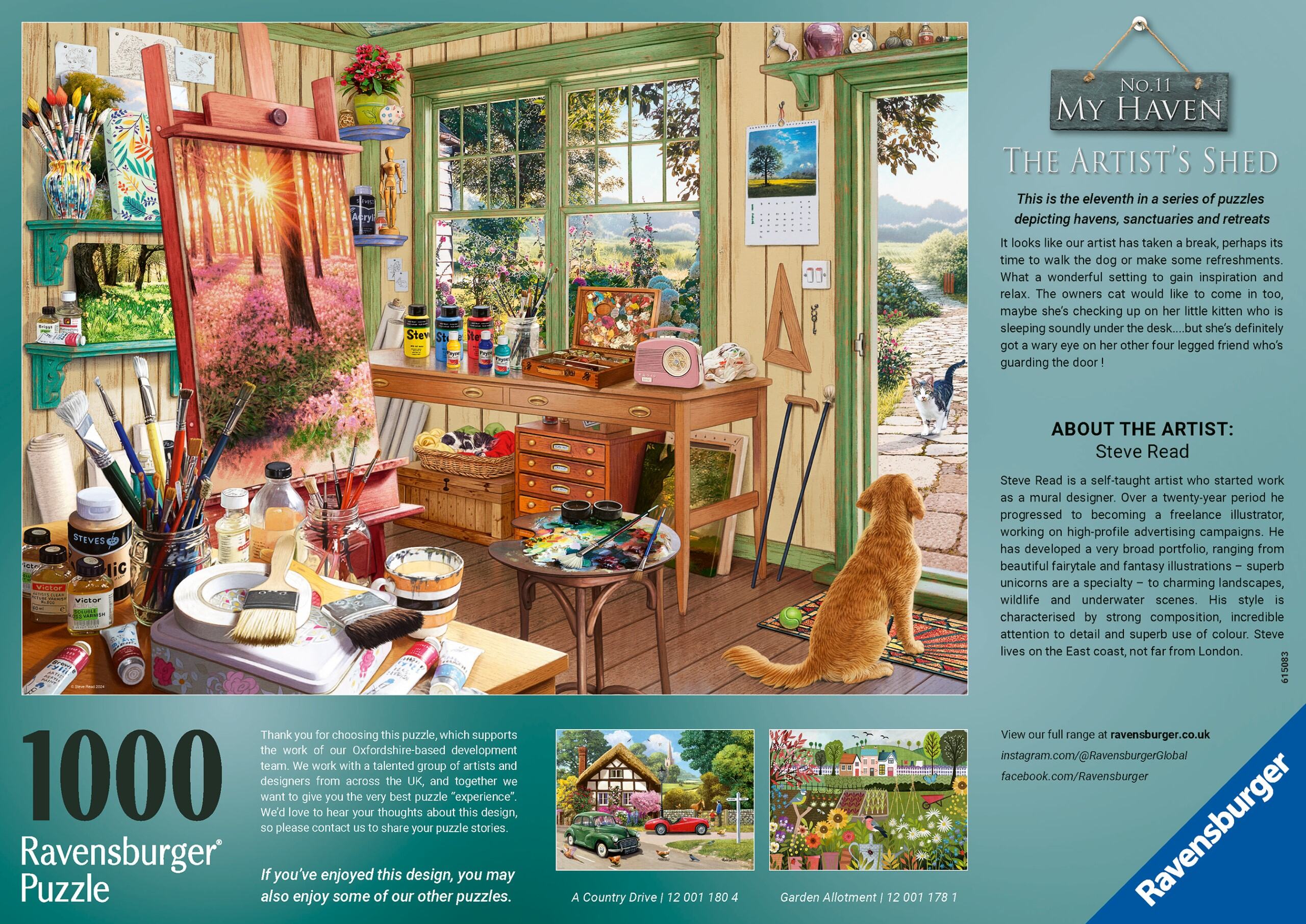 Ravensburger My Haven No.11, The Artist’s Shed 1000 Piece Jigsaw Puzzle