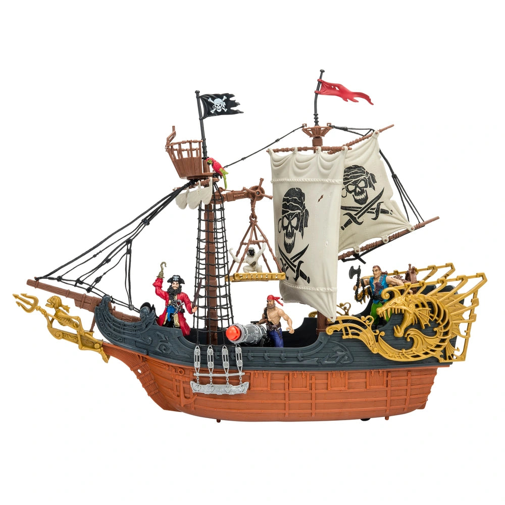 Pirate Captain Deluxe Playset Pirate Ship With Action Figures