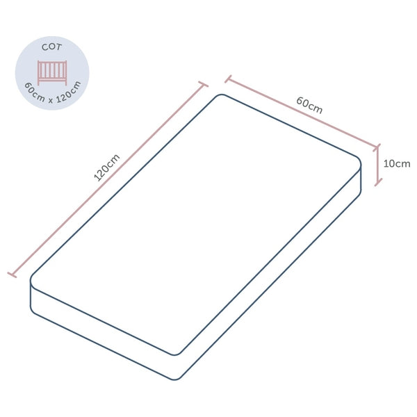 Baby Elegance Micro Fibre Cot Mattress 120X60Cm