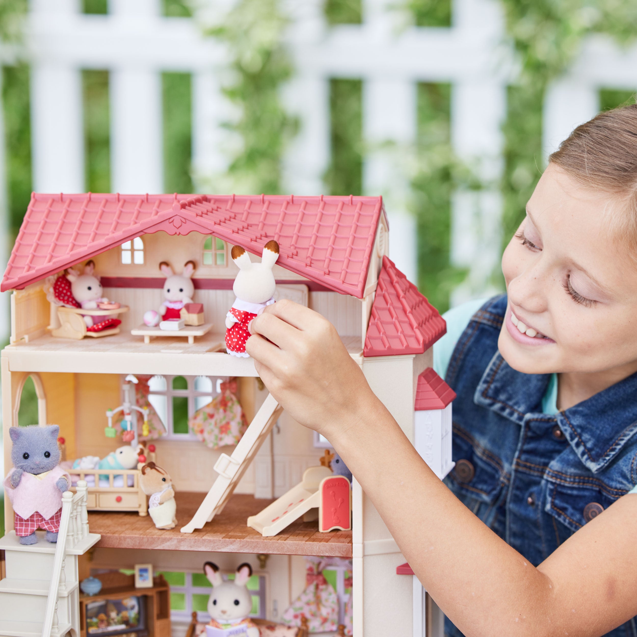Sylvanian Families Red Roof Country Home With Secret Attic Playroom