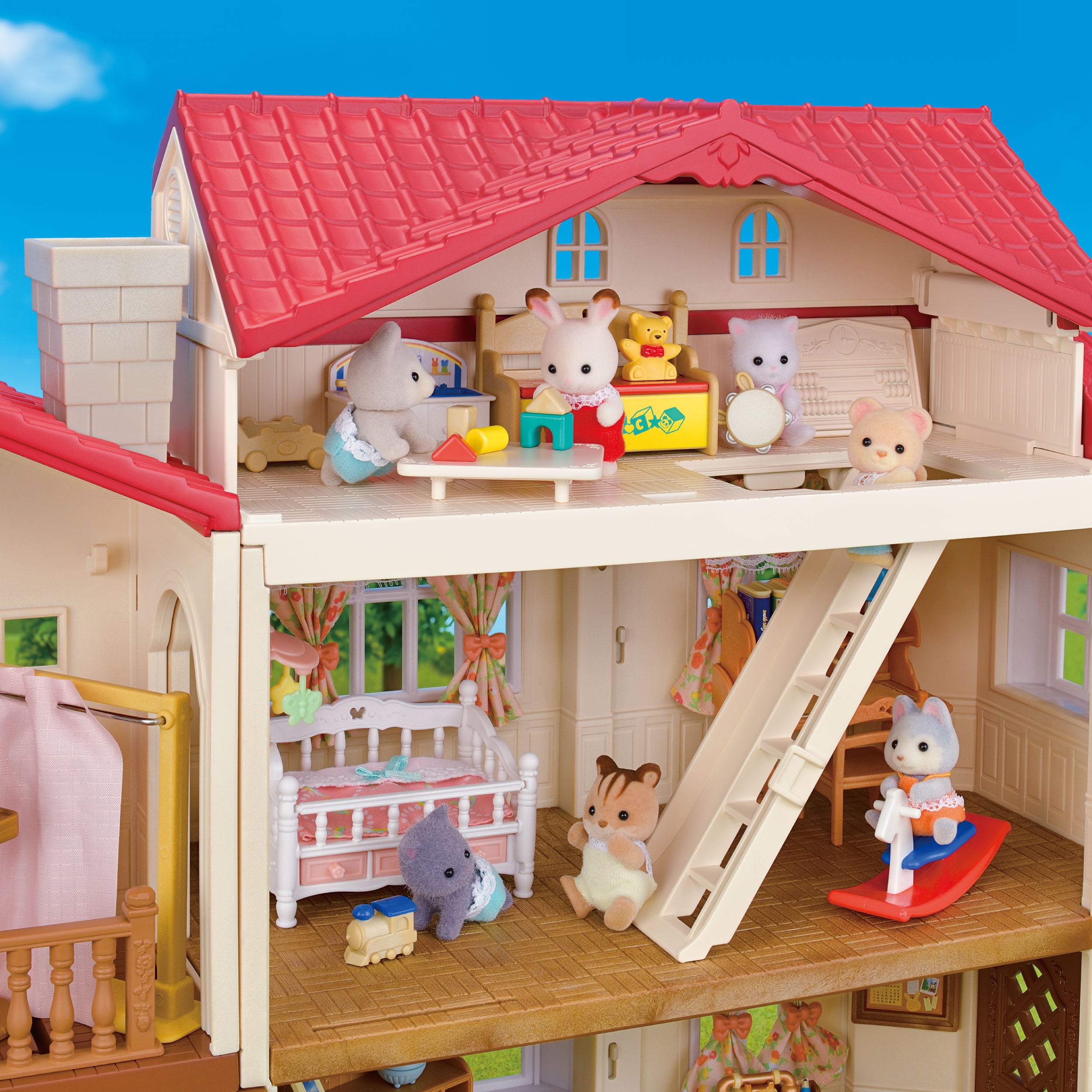 Sylvanian Families Red Roof Country Home With Secret Attic Playroom