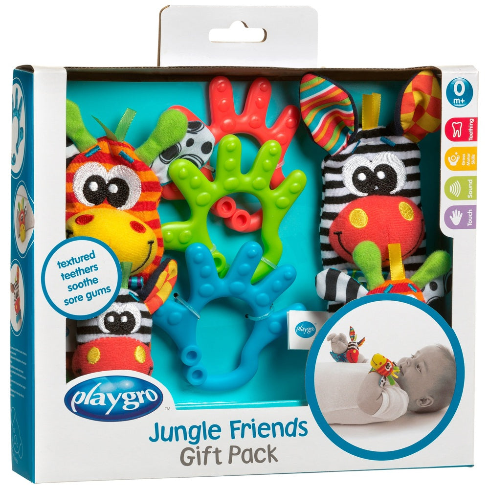 Playgro Jungle Friends Teething Toys And Rattles Gift Set