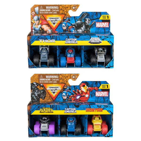 Monster Jam Marvel Mini Monster Truck 3-Pack 1:87 Scale