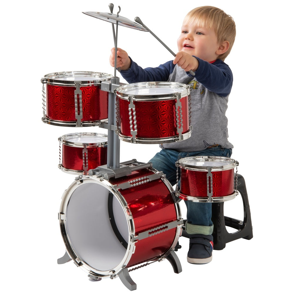 Rockstar Junior Drum Kit Red 7 Piece Set